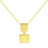 14K Solid Gold Double Square Love Necklace