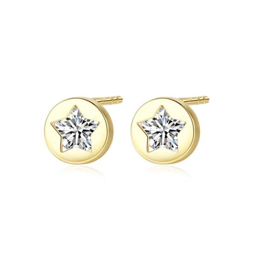 14K Solid Gold Earrings Star Shape Stud Earrings Wholesale