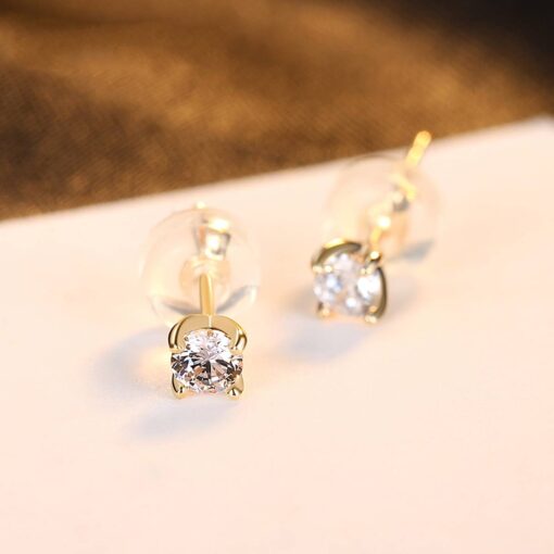 14K Solid Gold Earrings with Cubic Zircon Jewelry 5