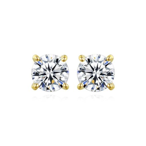 14K Solid Gold Earrings with Cubic Zircon Jewelry