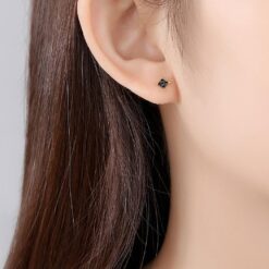14K Solid Gold Filled Earrings with Black CZ 2