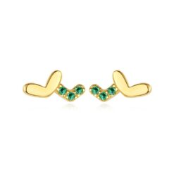 14K Solid Gold Hearts Earrings for Girls