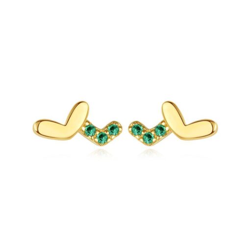 14K Solid Gold Hearts Earrings for Girls