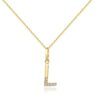 14K Solid Yellow Gold Custom Letter Necklace From 26 Zircon Letter