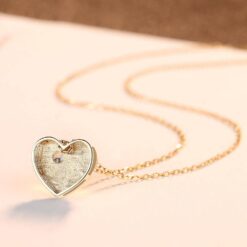 14K Solid Yellow Gold Heart Love Necklace for Women Factory Wholesale 3