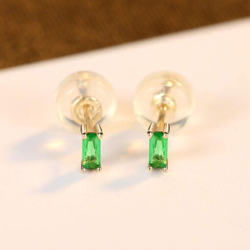 14k Emerald Green Gemstone Earrings 2
