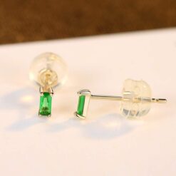 14k Emerald Green Gemstone Earrings 3