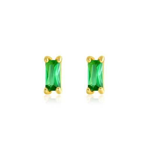 14k Emerald Green Gemstone Earrings