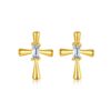 14k Gold Cross Earrings Wholesale For Woman