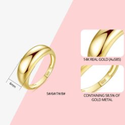 14k Gold Ring Classic Simple Design Women Fine Jewelry 1