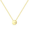 14k gold coin pendant necklace with white diamond for women