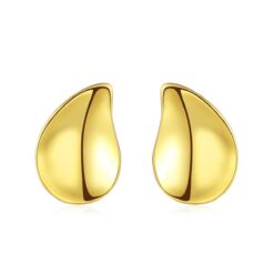 14k solid gold water drop stud earrings for girls 4