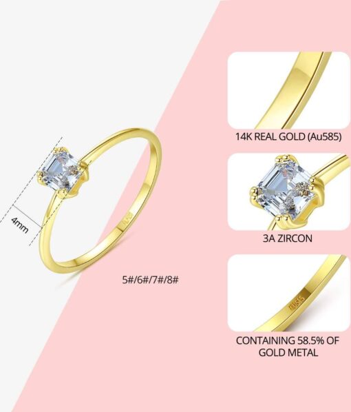 Classical Engagement 14K Gold Ring for Women 1