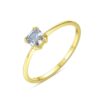 Classical Engagement 14K Gold Ring for Women