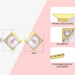 Freshwater Pearl 14K Gold Earrings Elegant Jewelry 1