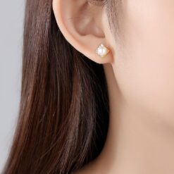 Freshwater Pearl 14K Gold Earrings Elegant Jewelry 2