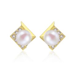 Freshwater Pearl 14K Gold Earrings Elegant Jewelry
