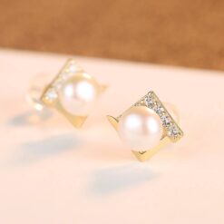 Freshwater Pearl 14K Gold Earrings Elegant Jewelry 4