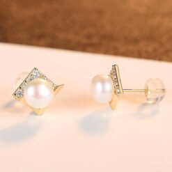 Freshwater Pearl 14K Gold Earrings Elegant Jewelry 5