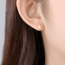Ginkgo Biloba Leaf Earrings 14K Gold Earrings for Women 2