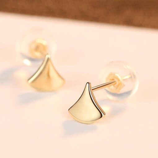 Ginkgo Biloba Leaf Earrings 14K Gold Earrings for Women 3