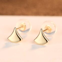 Ginkgo Biloba Leaf Earrings 14K Gold Earrings for Women 4