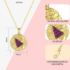 Gold Filled Chain 14K Necklace Ruby for Women 1