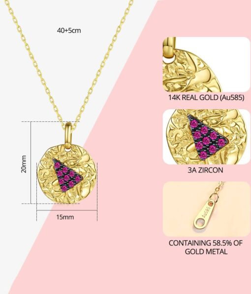 Gold Filled Chain 14K Necklace Ruby for Women 1