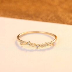 Hot Vintage Heart 14 K Gold Ring with Shiny CZ for Women 4