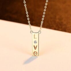 I Love You Pendant 14K Gold Chain Necklace for Women 3