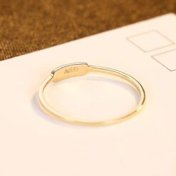 I Love You Ring LOVE Shape 14k Solid Gold Ring 4