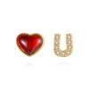 Love U Stud Earrings 14K Solid Gold for Women