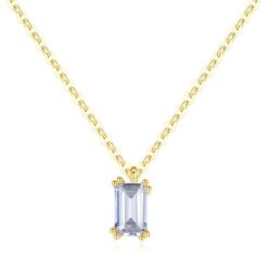 Luxury 3A Cubic Zirconia Pendant Necklace Pure 14K Gold Necklace
