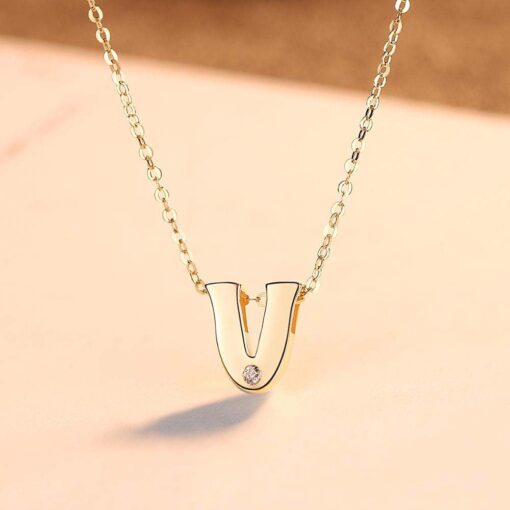Pure 14k Gold Filled Necklace with Cubic Zircon Diamond Pendant 5