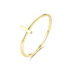 Simple Bar Design 14K Solid Yellow Gold Wedding Ring