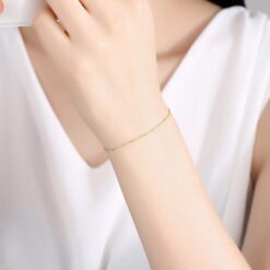 Simple Chain Stylish Solid 14k Gold Bracelet 2