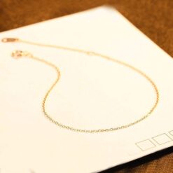 Simple Chain Stylish Solid 14k Gold Bracelet 3