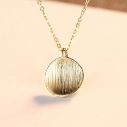 Simple Circle Shape 14K Solid Gold Necklace 3
