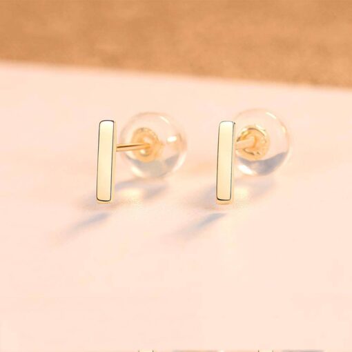 Single Square Shaped 14K Gold Filled Stud Earrings Wholesale 2