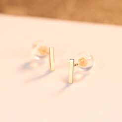 Single Square Shaped 14K Gold Filled Stud Earrings Wholesale 4