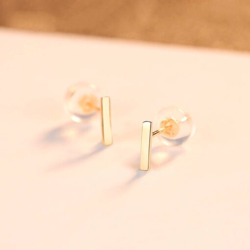 Single Square Shaped 14K Gold Filled Stud Earrings Wholesale 4