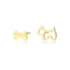 Small Cute Dog Design 14K Solid Yellow Gold Earrings for Girls