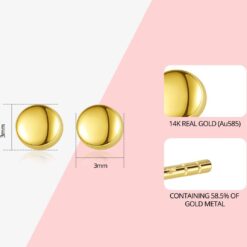 Solid 14K Gold Earrings Korean Style 1