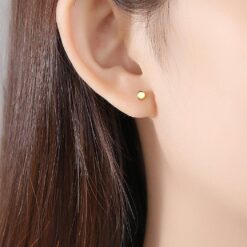 Solid 14K Gold Earrings Korean Style 2