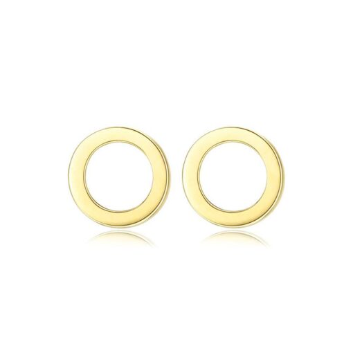 Solid 14K Gold Round Circle Earrings for Girls