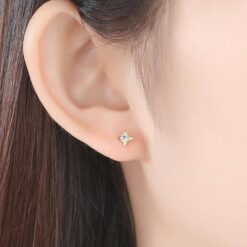 Star Shape 14K Gold Stud Earrings 2
