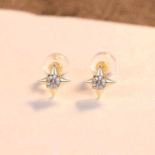 Star Shape 14K Gold Stud Earrings 3