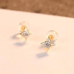 Star Shape 14K Gold Stud Earrings 4