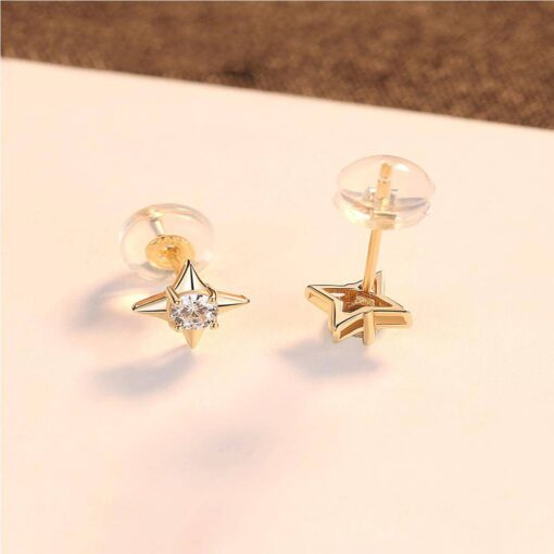 Star Shape 14K Gold Stud Earrings 5