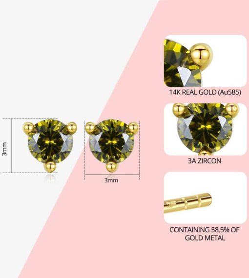 Stylish 14k Solid Gold Plated Stud Earrings for Party Girls 1